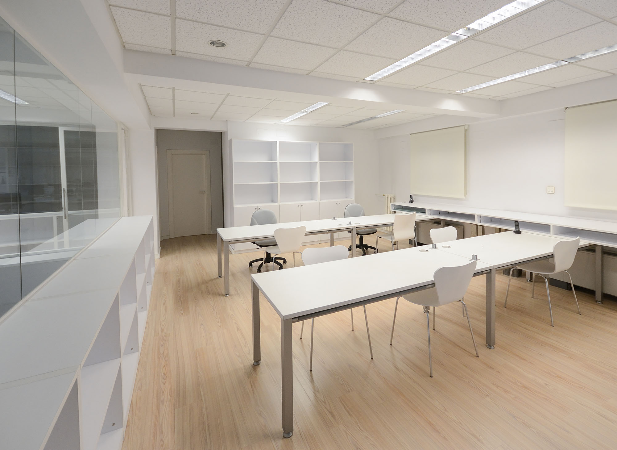 Modern office with white furniture Empty modern office with white furniture